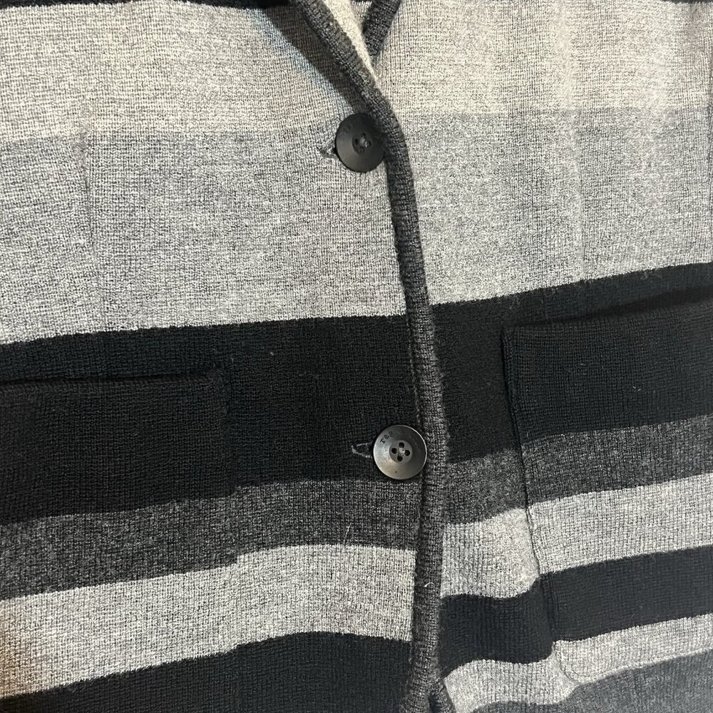 rag & bone Women’s 100% Wool Blazer Medium Size Striped Gray Black Knit Sweater - Picture 9 of 12